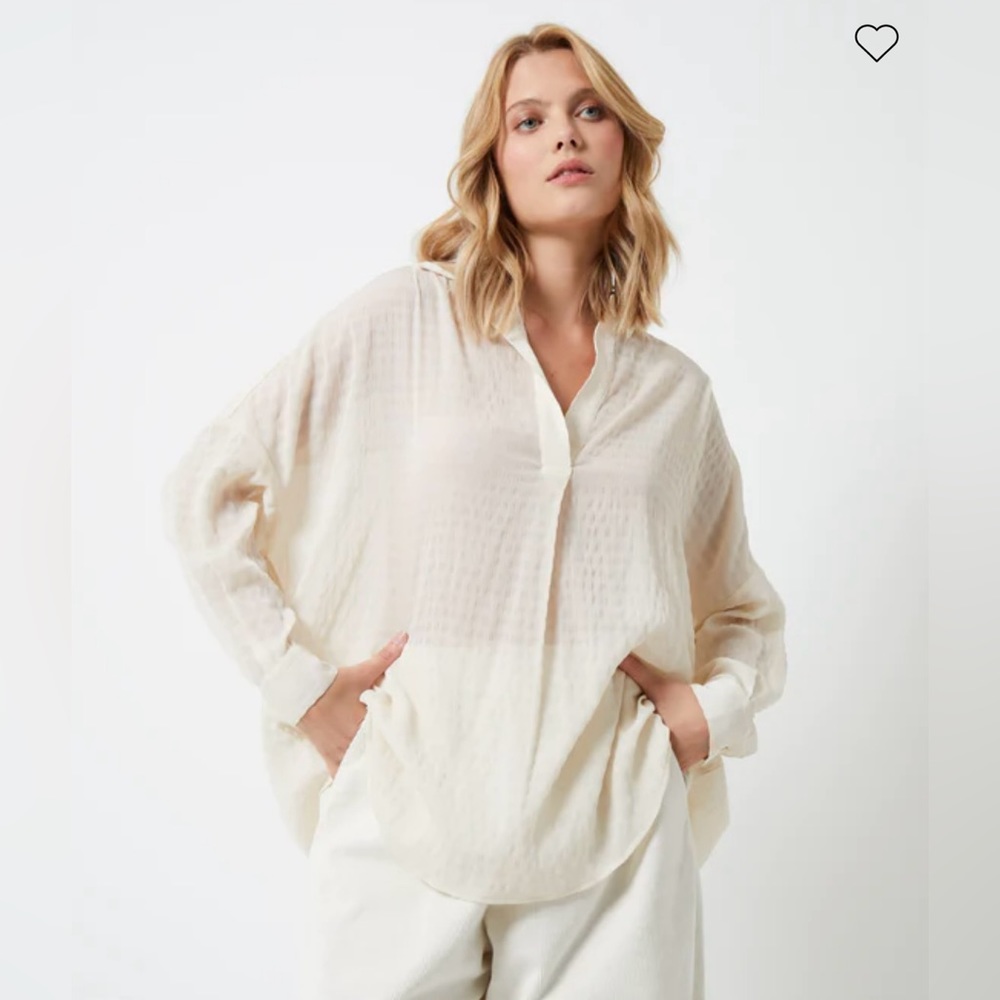 French Connection Rhodes Textured Drape Shirt